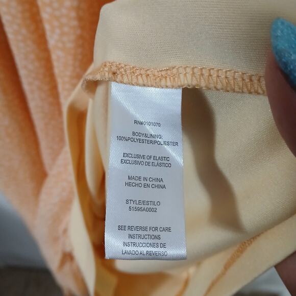 Mimi Chica Yellow Polka Dot Midi Dress S Puff Sleeve Tiered Cottagecore Milkmaid - Picture 6 of 9